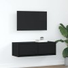 VidaXL Dulap TV Stejar negru 80x31x25,5 cm Lemn prelucrat 861510