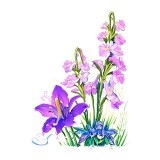 Cumpara ieftin Sticker decorativ, Floare, Mov, 85 cm, 8674ST, Oem