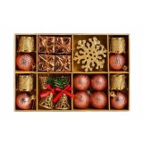 SET ORNAMENTE DE CRACIUN / ROZ - 24P.