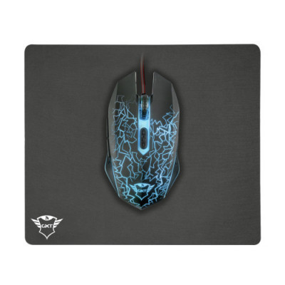 Trust gaming mouse &amp;amp; mouse pad gxt 783 izza foto