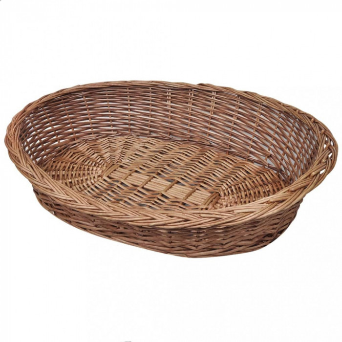 Coș pentru c&acirc;ini/animale de companie din salcie naturală 90 cm