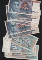 Iugoslavia Yugoslavia 500000 500 000 dinara dinari 1993 F-VF pret pe bucata
