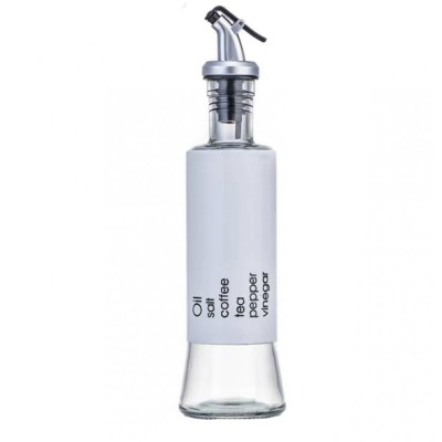 Recipient Pufo Savor din sticla pentru ulei si otet, 300 ml, alb foto