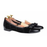 Balerini dama, casual, din piele naturala (Intoarsa), negri - ZENANXSN