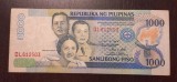 Bancnota Filipine - 1000 Piso 1999 - Rara