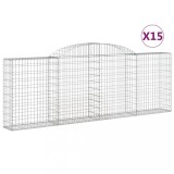 Cumpara ieftin Cosuri gabion arcuite 15 buc, 300x30x100/120 cm fier galvanizat