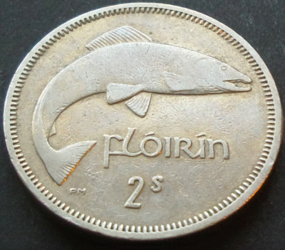 Moneda 2 SHILLINGS / 1 FLOIRIN - IRLANDA, anul 1962 *cod 209 foto