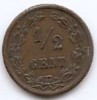Olanda &frac12; Cent 1901 - Willem III / Wilhelmina, Bronz, 14 mm KM-109, Europa