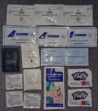 Lot 17 servetele umede Tarom, Air France, Turkish Airlines, Delta, FlyDubai etc