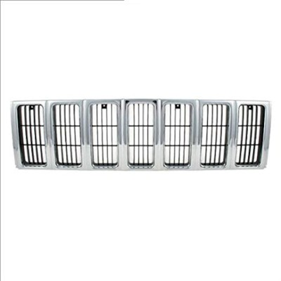 Grila radiator, masca fata Jeep Cherokee (Xj) 2000-09.2001, parte montare centrala, crom/negru, 240405-4, Aftermarket foto