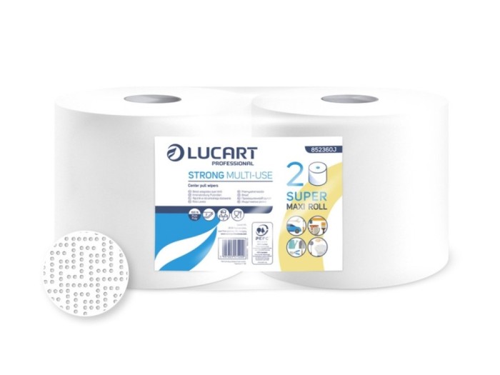 Rola hartie industriala Lucart Strong MULTI-USE, 2 str, alba, 175 m/rola, 2 role/set