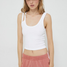 Abercrombie & Fitch top femei, culoarea alb