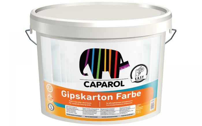 Vopseaua 2 &icirc;n 1 Caparol - perfectă pentru suprafețele absorbante Gipskarton Farbe