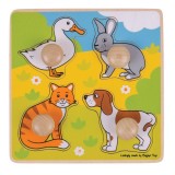 Primul meu puzzle - animale de companie PlayLearn Toys, BigJigs Toys