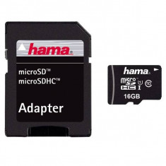 Card Hama 16GB Clasa 10 UHS-I 45MB/S + adaptor Black foto