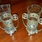 F631-C-Set 2 Vazute Artnouveau-ArtDeco vechi anii 1900-1930 argintate.