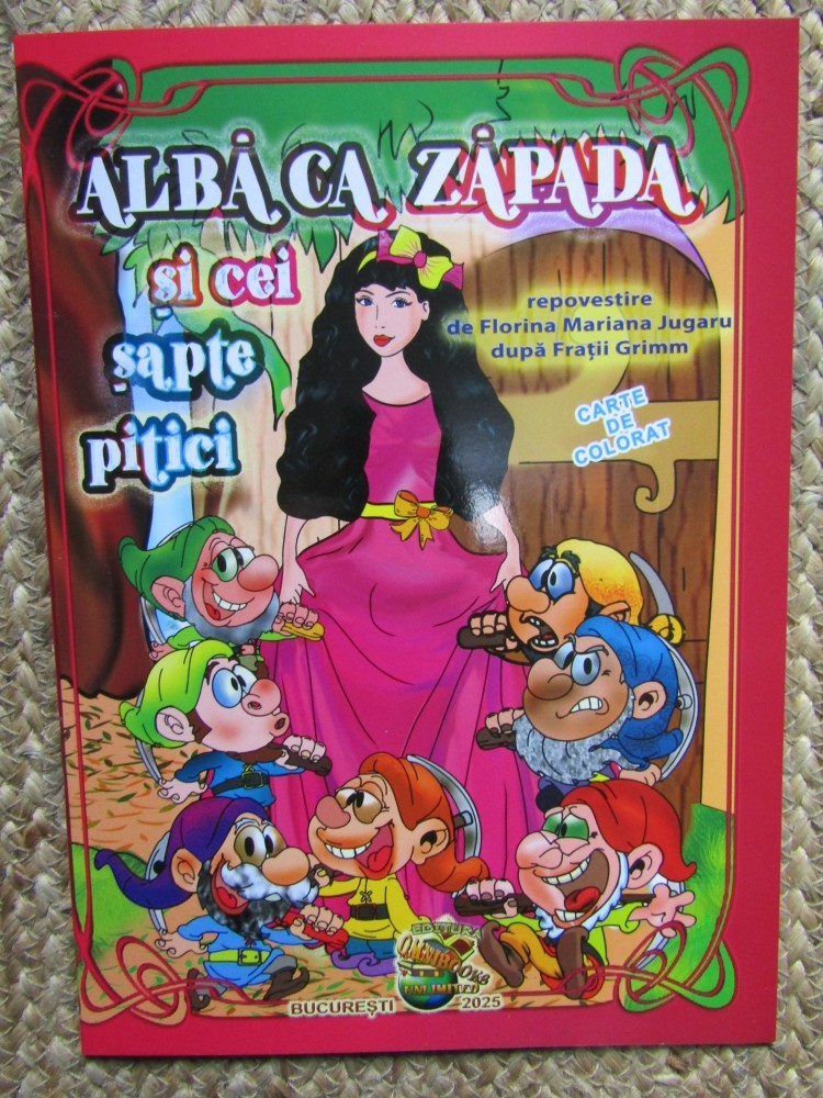 Alba ca Zapada si cei sapte pitici dupa Fratii Grimm - Carte de colorat ...