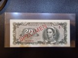 Bancnota 20 lei 1950 Specimen aUNC