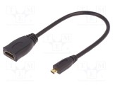 Cablu HDMI 1.4 QOLTEC 0,2m micro HDMI PVC negru