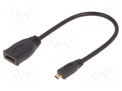 Cablu HDMI 1.4 QOLTEC 0,2m micro HDMI PVC negru foto