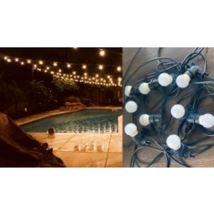 Ghirlanda luminoasa 10 m lungime, cu becuri led opace 3 w, cu 1 dulie E27/ml, lumina calda, interconectabila 150 m