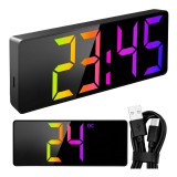 Ceas desteptator LED colorat Izoxis cu afisaj mare si termometru