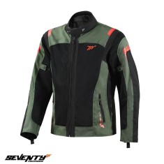 Geaca (jacheta) barbati pentru scuter - motocicleta Touring Seventy vara model SD-JT66 Sahara culoare: verde military/rosu Verde military/rosu XXL