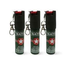 Set 3 x Mini Spray Paralizant NATO, DEPOX&reg;, tip breloc, propulsie jet, 20 ml