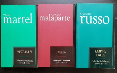 3 X Colecția COTIDIANUL: Viața lui Pi - YANN MARTEL * Pielea - CURZIO MALAPARTE * Empire Falls - RICHARD RUSSO foto