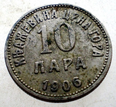 F.133 MUNTENEGRU 10 PARA 1906 foto