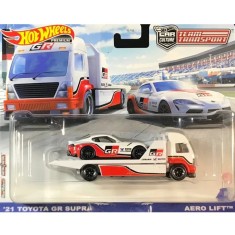 Set masinute Hot Wheels Car Culture &ndash; Team transport, Aero Lift, cu masinuta, Toyota GR Supra, 1:64