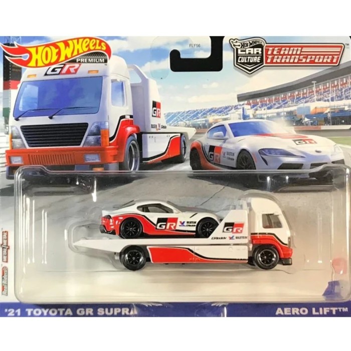 Set masinute Hot Wheels Car Culture &ndash; Team transport, Aero Lift, cu masinuta, Toyota GR Supra, 1:64