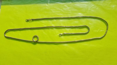 D527- Lant ceas buzunar dama lung metal argintiu lungime 90 cm. foto