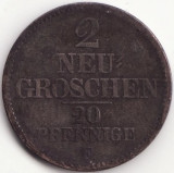 Moneda argint Regatul Saxoniei - 2 Neu-Groschen/20 Pfennige 1852 - F, Europa