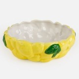 Bol decorativ din ceramică cu model lăm&acirc;i, &Oslash;24x8cm, CMCLASS