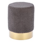 Cumpara ieftin Taburet textil gri antracit metal auriu Cyril 28 x 36 cm
