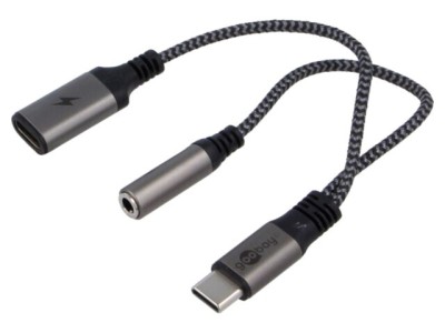 Cablu Jack 3,5mm și USB C 0,15m Goobay foto
