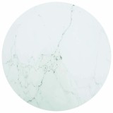 Cumpara ieftin Blat de masa alb &Oslash;90x1 cm sticla securizata cu design marmura