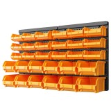 Cumpara ieftin Set cutii depozitare 32 piese cu panouri de perete galben/negru