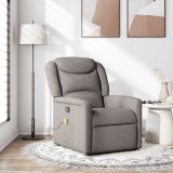 vidaXL Fotoliu de masaj rabatabil, gri taupe, material textil