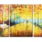 Set 3 piese tablou pictat manual, Impreuna pe aleea vietii, 150x70cm ulei pe panza in relief efect 3D