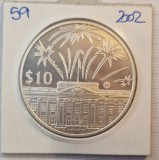Eastern Caribbean States, 10 Dollars,EAST CARIBBEAN ELIZABETH II, KM#58, argint, America Centrala si de Sud