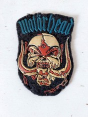 Emblema veche anii 90 Motorhead formatie rock, cauciucat, 10x6cm, originala