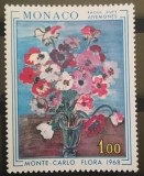 BC78, Monaco 1968, serie picturi, flori, Nestampilat