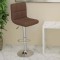 Scaun de bar, maro, material textil - 2