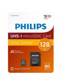 Card de memorie Micro SDXC Philips FM12MP45B/00, 128GB, cu adaptor SD, Clasa 10