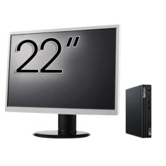 Pachet Calculator Second Hand Lenovo M80q Mini PC, Intel Core i5-10400T 2.00 - 3.60GHz, 16GB DDR4, 256GB SSD + Monitor 22&amp;quot; NewTechnology Media