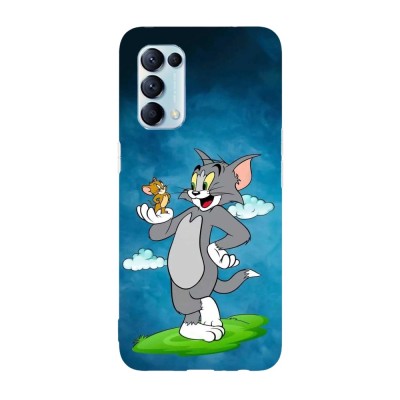 Husa compatibila cu Oppo A55, Viceversa, model Cloudy Tom and Jerry, Silicon, TPU foto