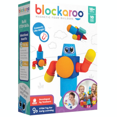 Set cuburi din spuma cu magnet Blockaroo, Robot 10 piese foto