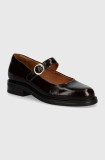Billi Bi pantofi de piele femei, culoarea maro, cu toc plat, A7016